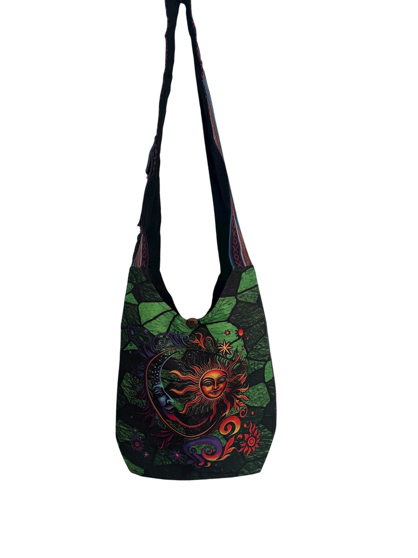 Handmade Sun & Moon Boho Hobo Bag
