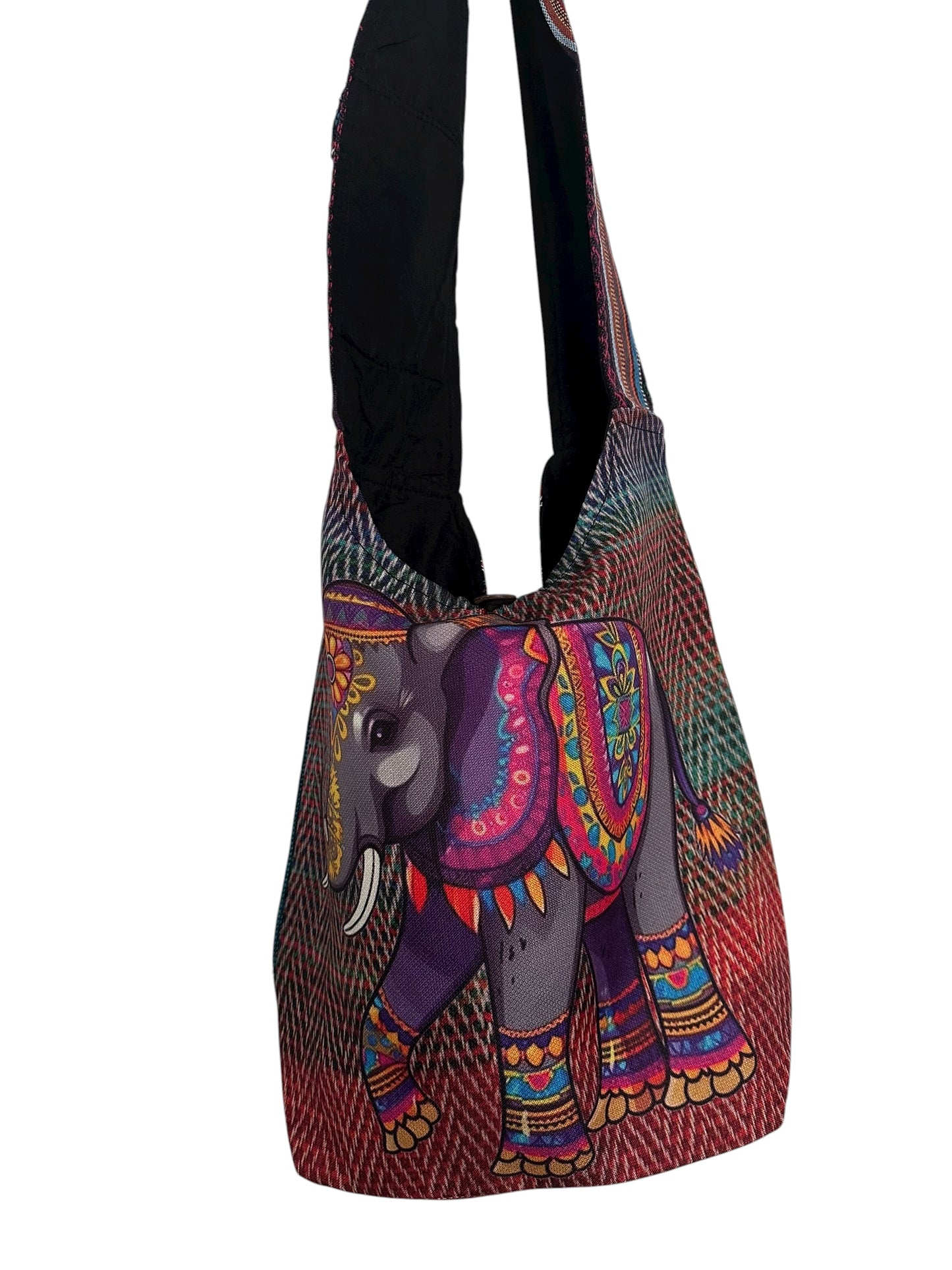 Handmade Cotton Boho Elephant Sling Bag – Eco Hobo Shoulder Bag