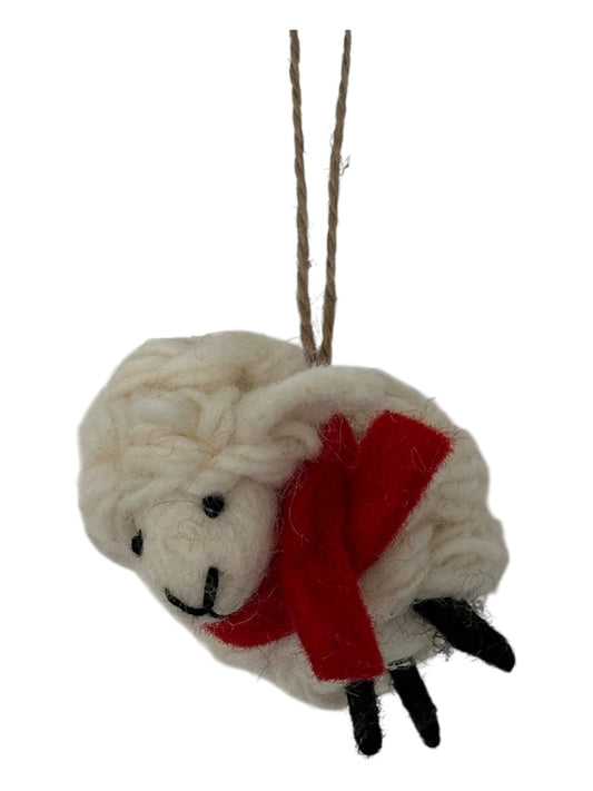 Snowdrop the Sleeping Sheep – Felt Decoration