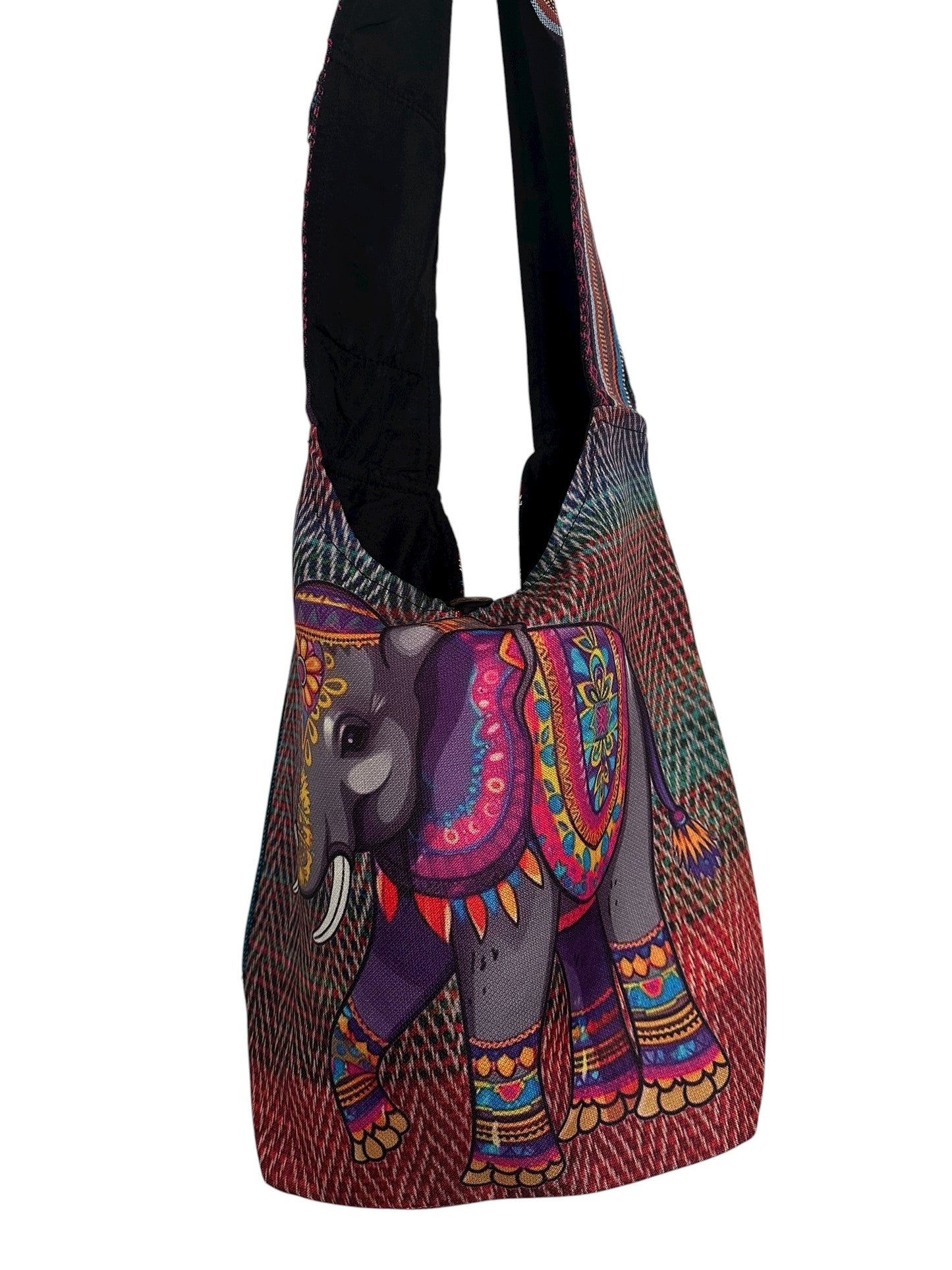 Handmade Cotton Boho Elephant Sling Bag – Eco Hobo Shoulder Bag