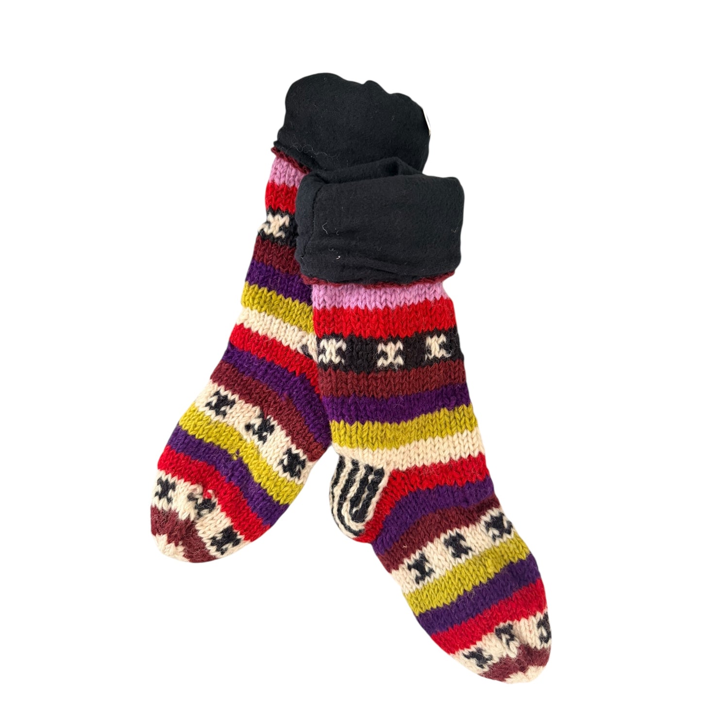 Handmade Organic Wool Socks - Unisex Fleece-Lined