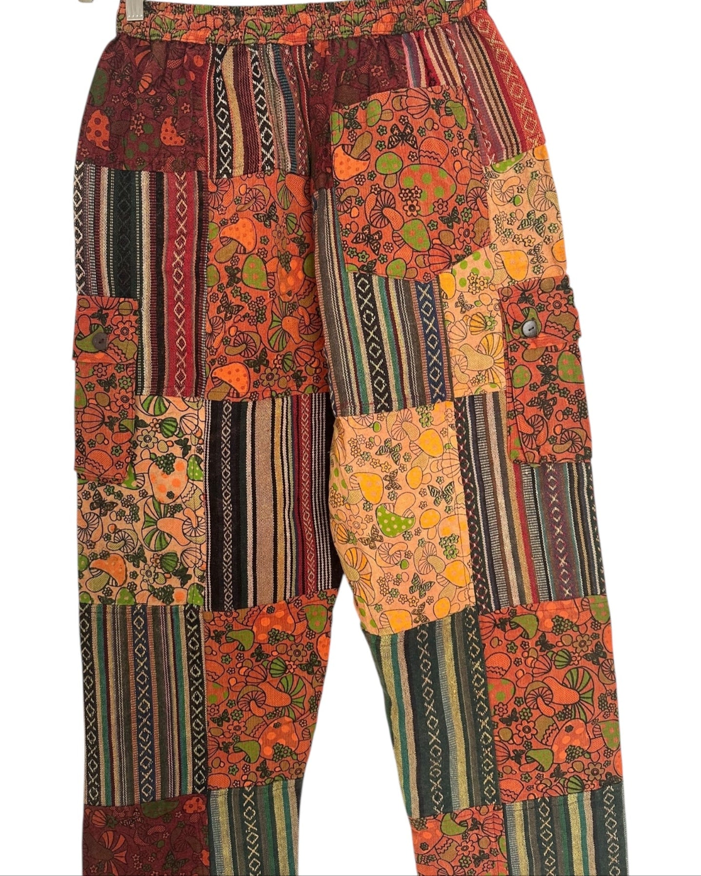 Handmade Unisex Mushroom Patchwork Cotton Trousers