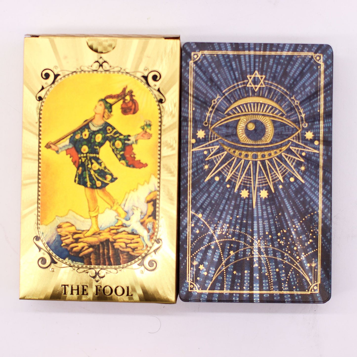 Blue & Gold Foil Tarot Card Set with booklet