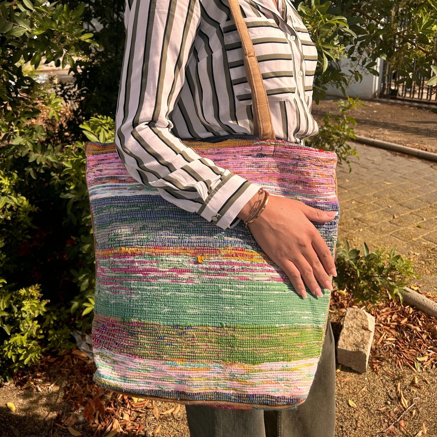 Recycled Big Rug Shoulder Bag - Shades of Dusk