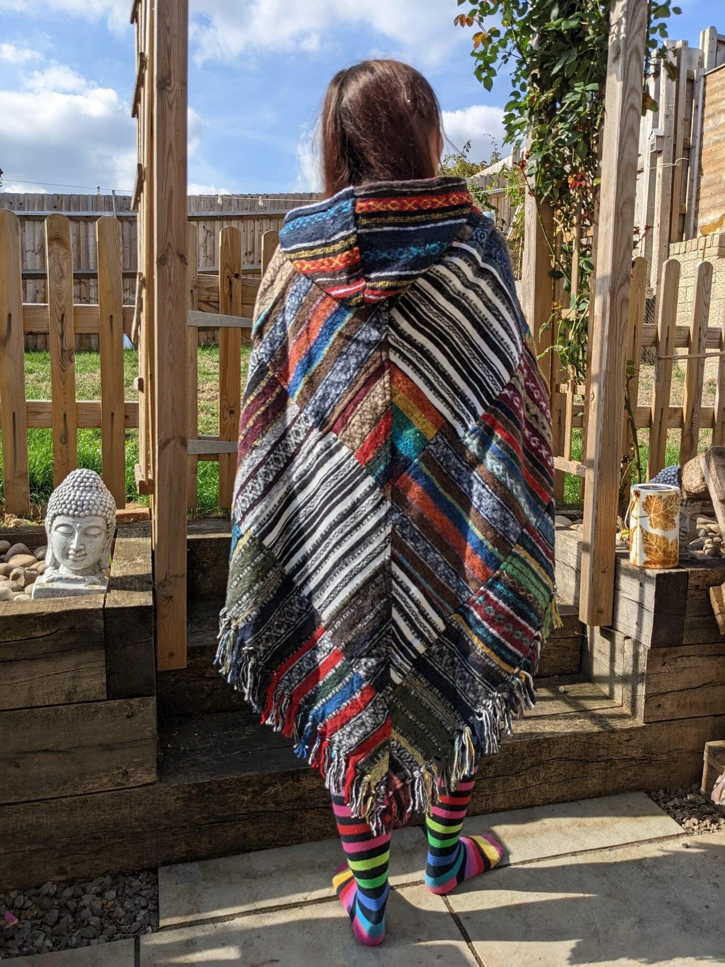 100% Woven Cotton Handmade Patchwork Poncho