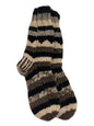 Hand-Knitted Organic Fleece-Lined Wool Socks – Natural Earth Tones (Fits up to Size UK 7)