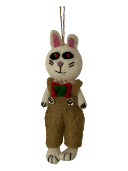 Ralph the Teddy in Dungarees– Felt Ornament