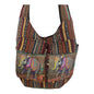 Handmade Cotton Boho Sling Bag – Elephant Print with Dual Front Pockets