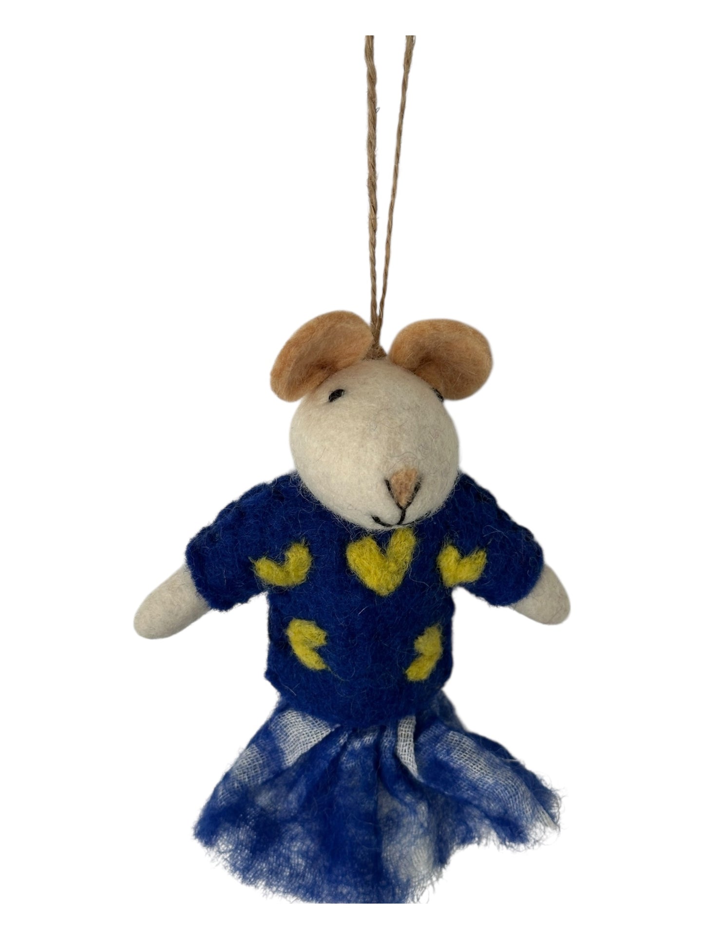 Holly the Teddy in Heart Dress – Felt Ornament