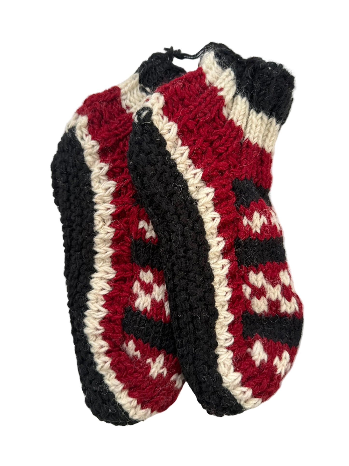 Fleeced Hand Knitted Ankle Organic Wool Socks Fits Up To UK Size 6