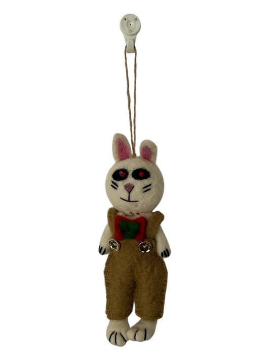 Ralph the Teddy in Dungarees– Felt Ornament