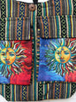 Handmade Cotton Boho Sling Bag – Twin Sun Face Print with Pockets