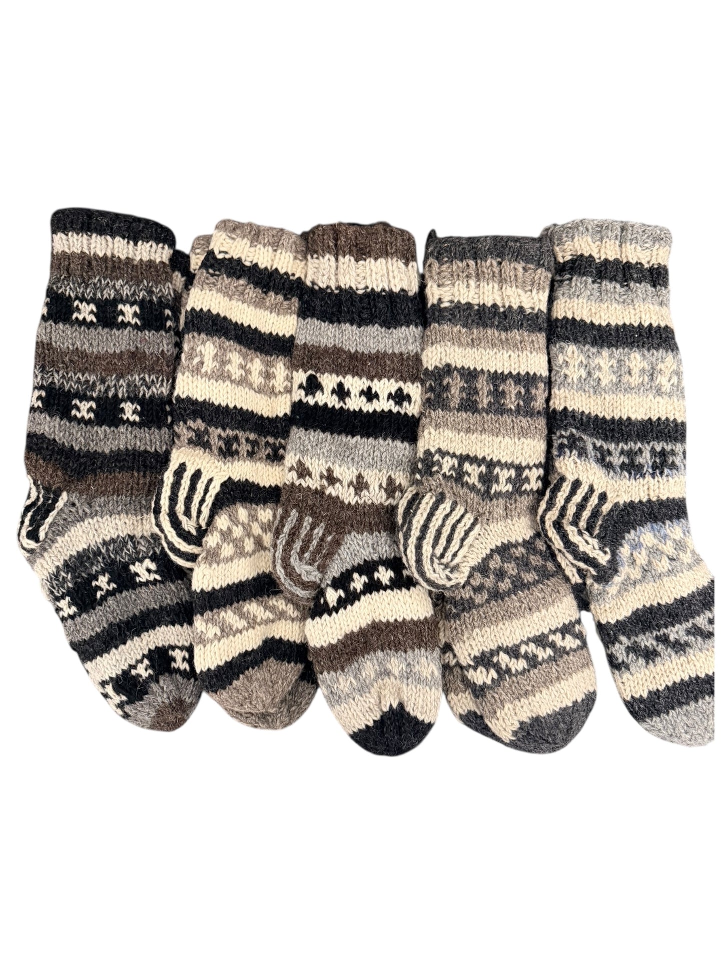 Handmade Grey & Cream Wool Socks – Cosy Winter Socks (Fits up to Size 7)
