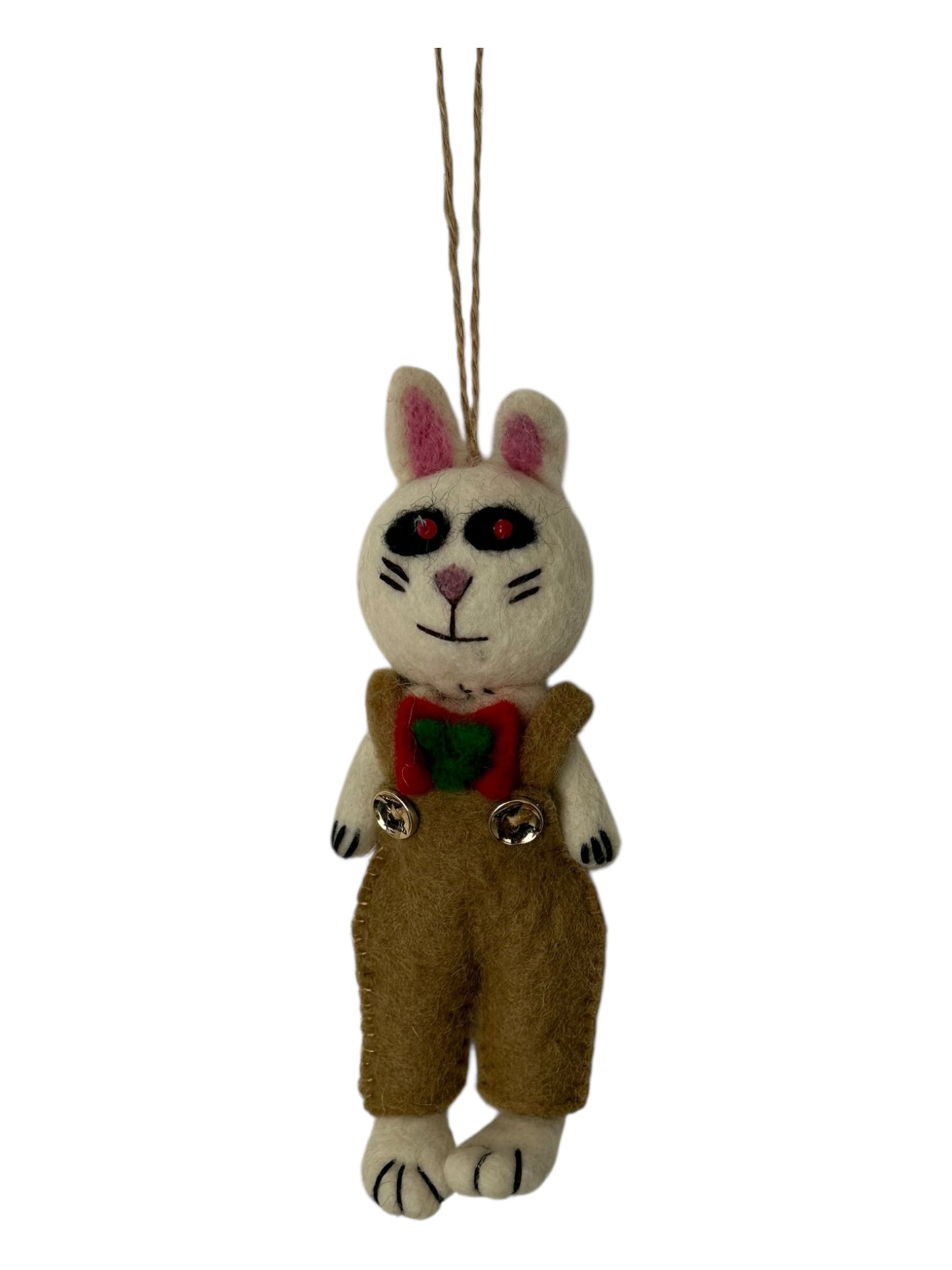 Ralph the Teddy in Dungarees– Felt Ornament