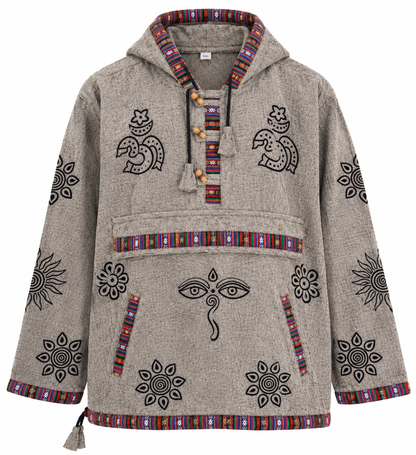Boho Patterned Pullover Hoodie
