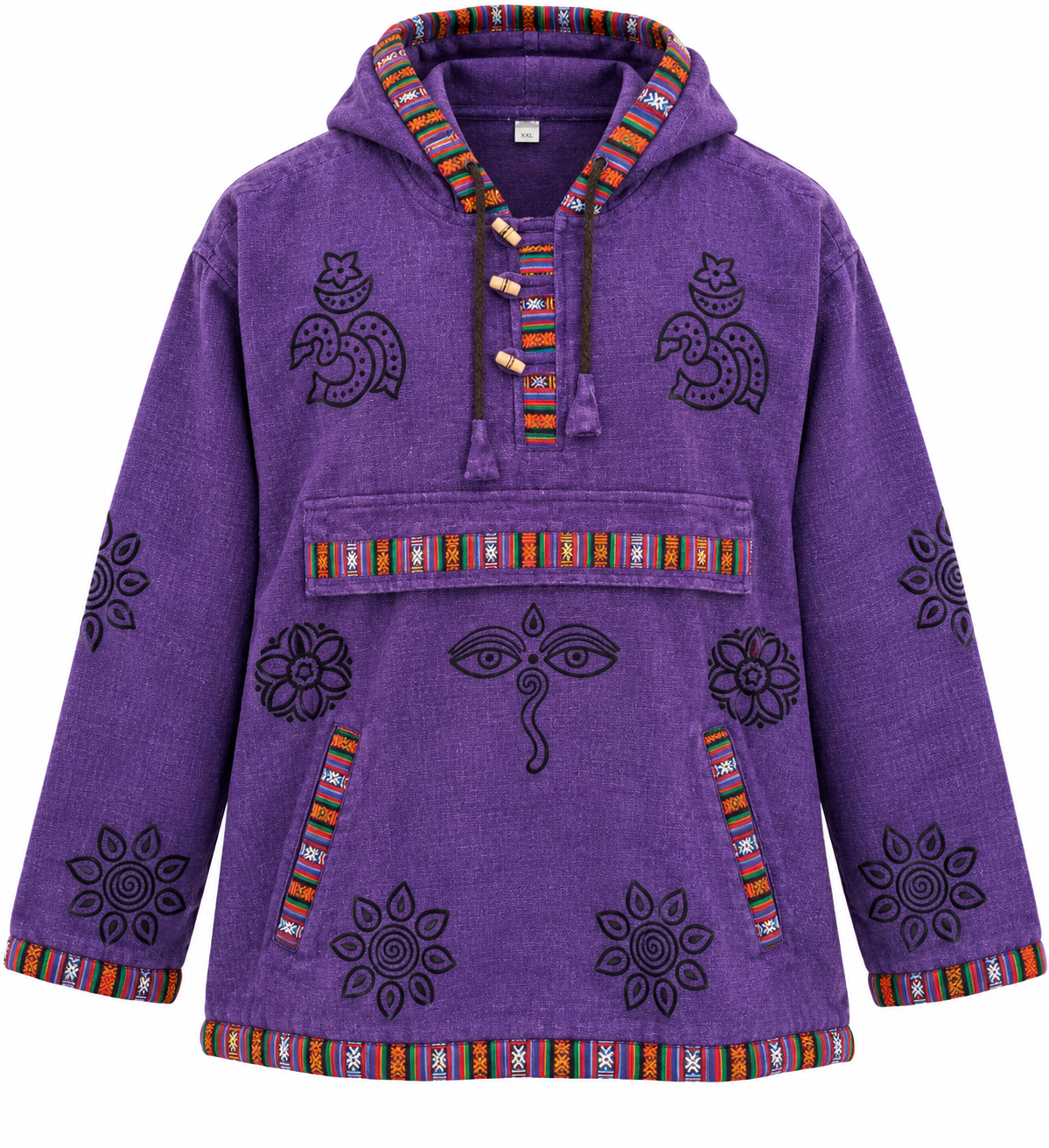 Boho Patterned Pullover Hoodie