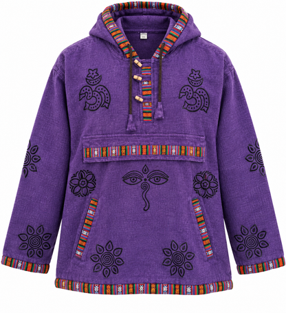 Boho Patterned Pullover Hoodie