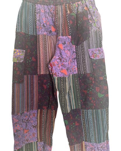 Handmade Unisex Mushroom Patchwork Cotton Touser