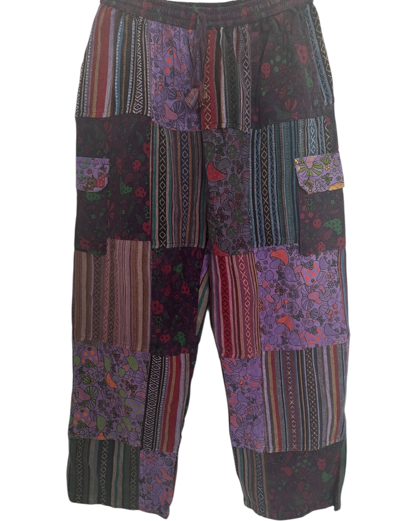 Handmade Unisex Mushroom Patchwork Cotton Touser