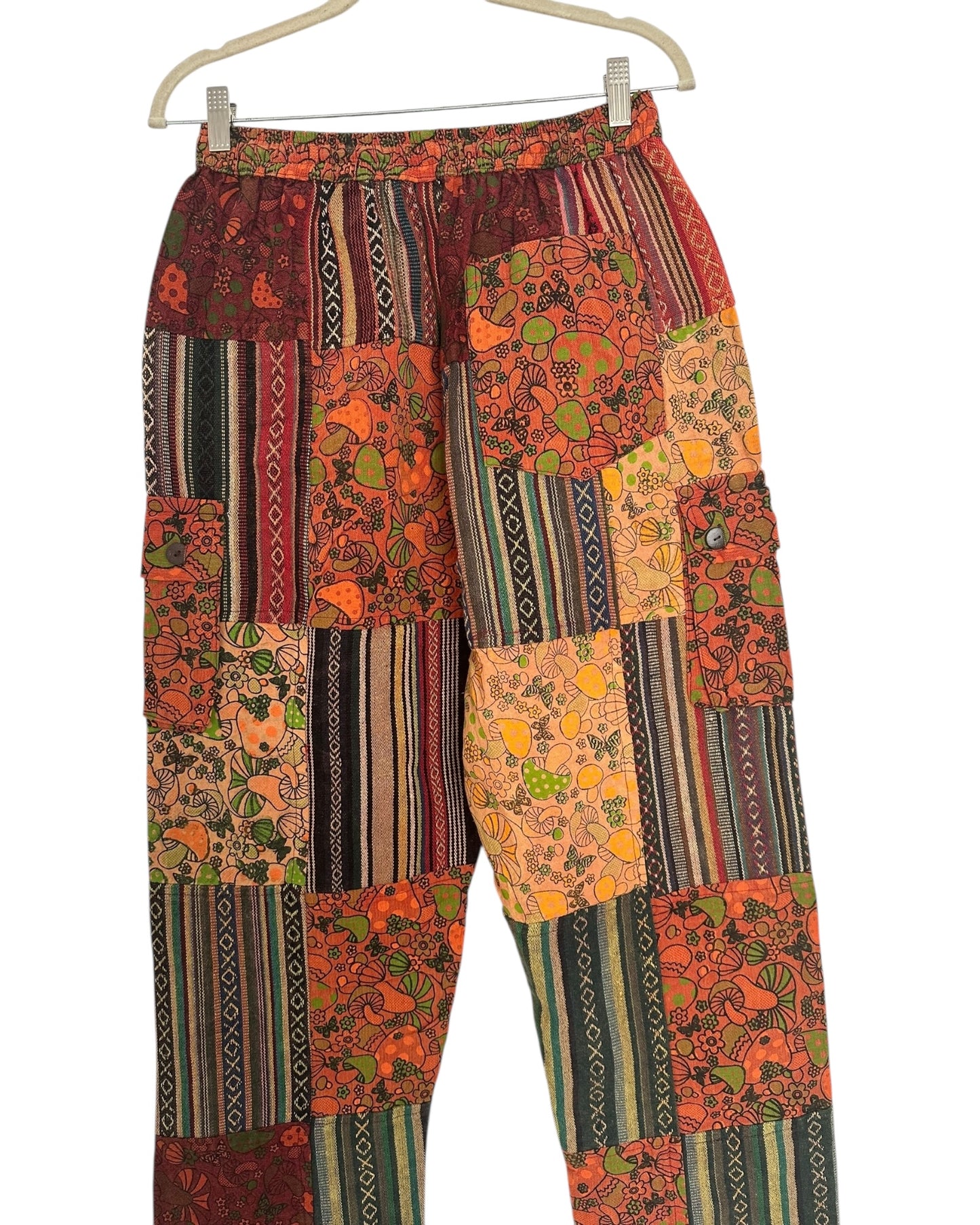 Handmade Unisex Mushroom Patchwork Cotton Touser
