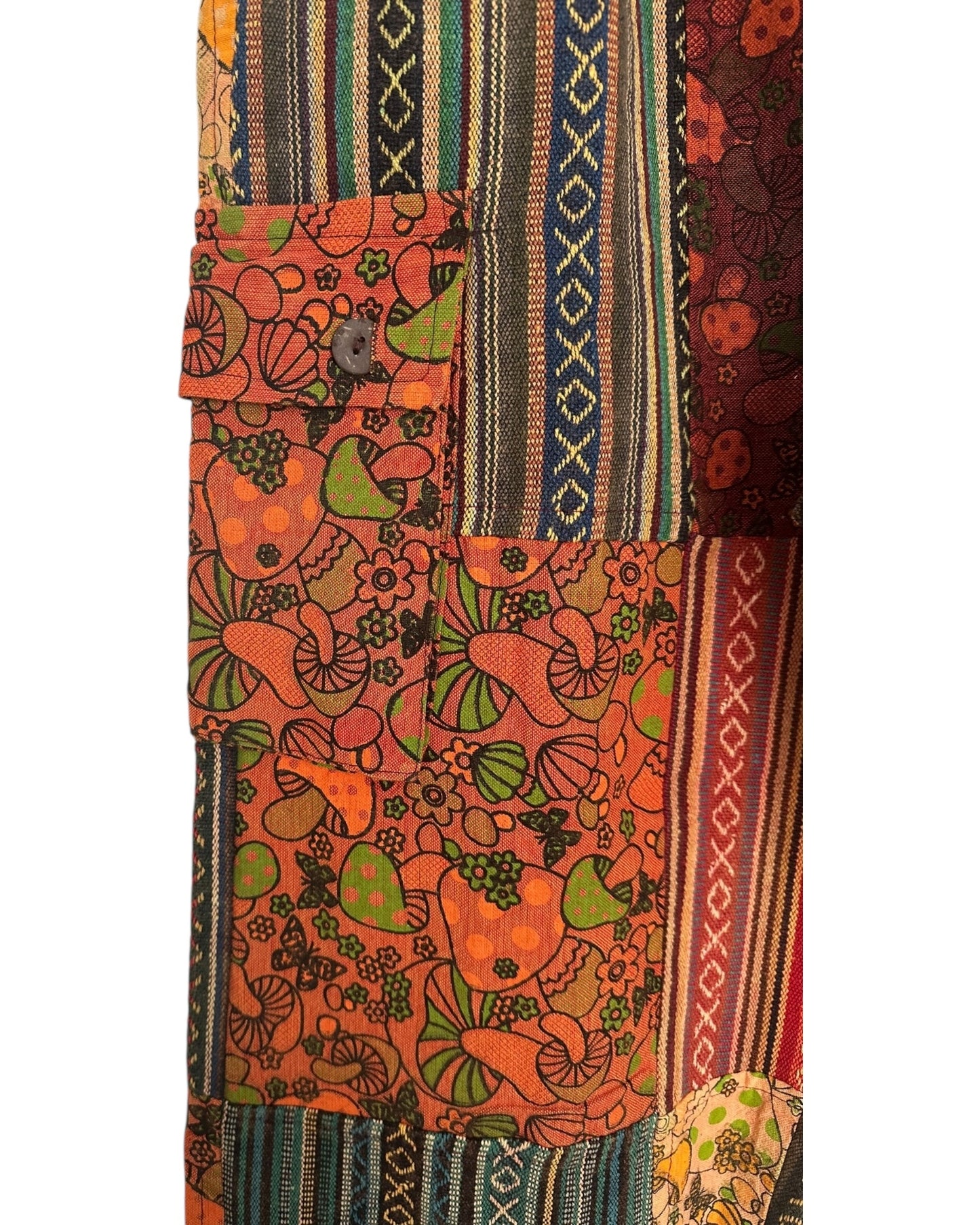 Handmade Unisex Mushroom Patchwork Cotton Touser