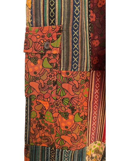 Handmade Unisex Mushroom Patchwork Cotton Touser