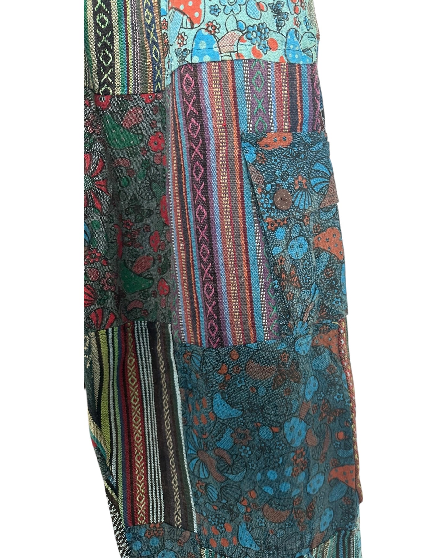 Handmade Unisex Mushroom Patchwork Cotton Touser