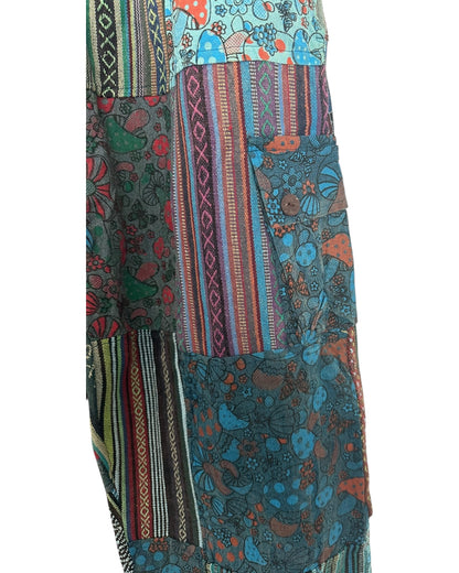Handmade Unisex Mushroom Patchwork Cotton Touser