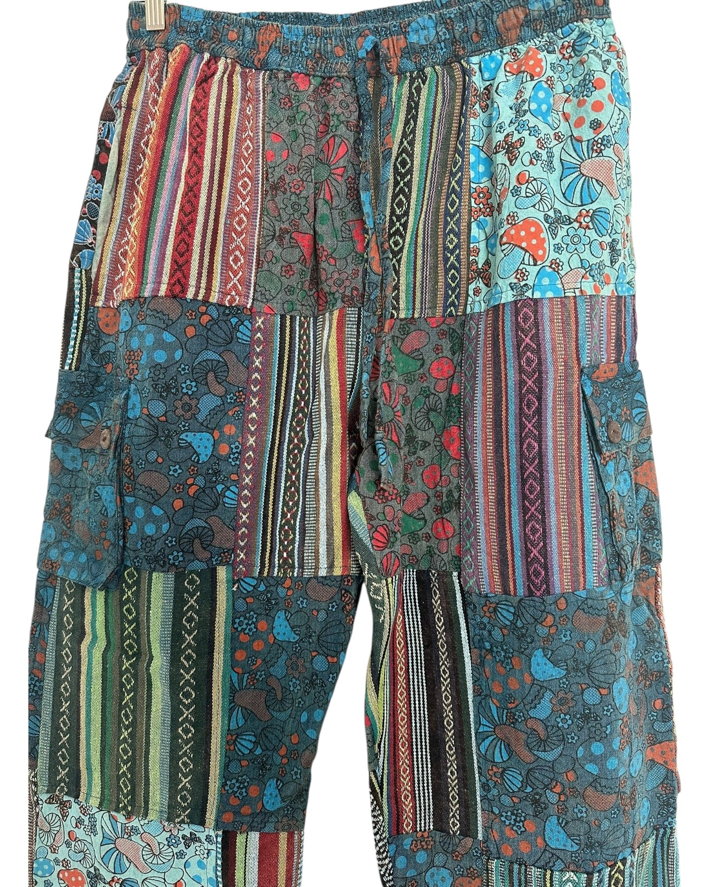 Handmade Unisex Mushroom Patchwork Cotton Touser