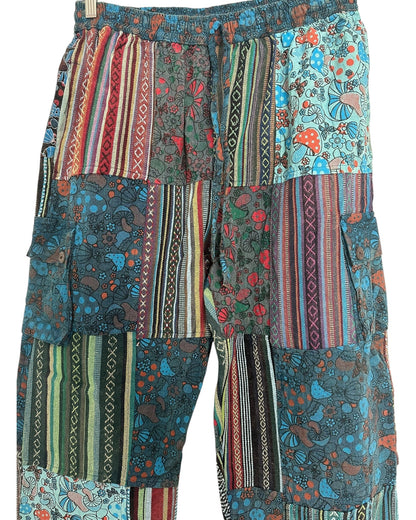 Handmade Unisex Mushroom Patchwork Cotton Touser