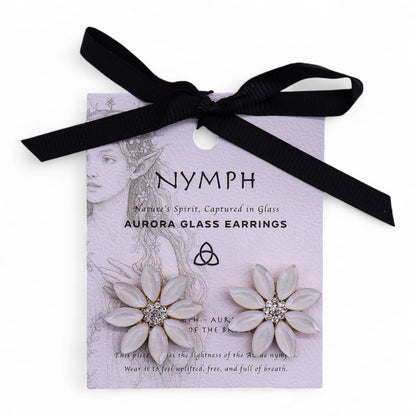 Pearl - Vintage Glass - Flowers - Earrings