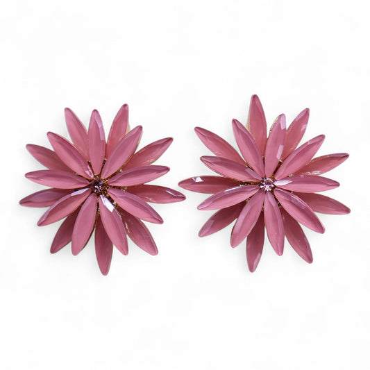 Soft Pink - Vintage Glass - Flowers - Earrings