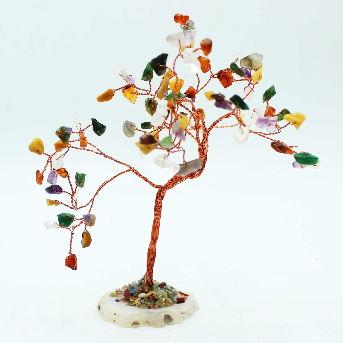 Gemstone Tree - Multi Stones on Natural Agate Base (100 stones)
