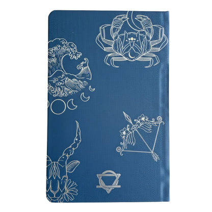 Midnight Blue Wellness Journal - 120 pages - Silver Zodiac