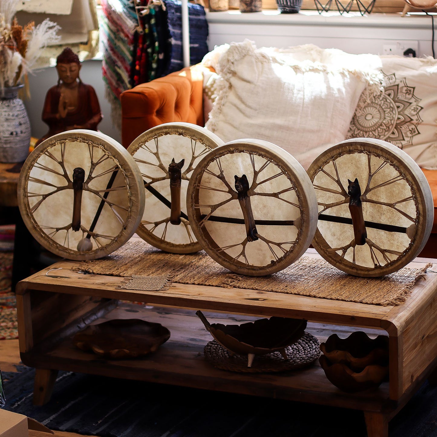 Spirit of the Wolf - Sharman Drum & Stick- Tunable - 40cm