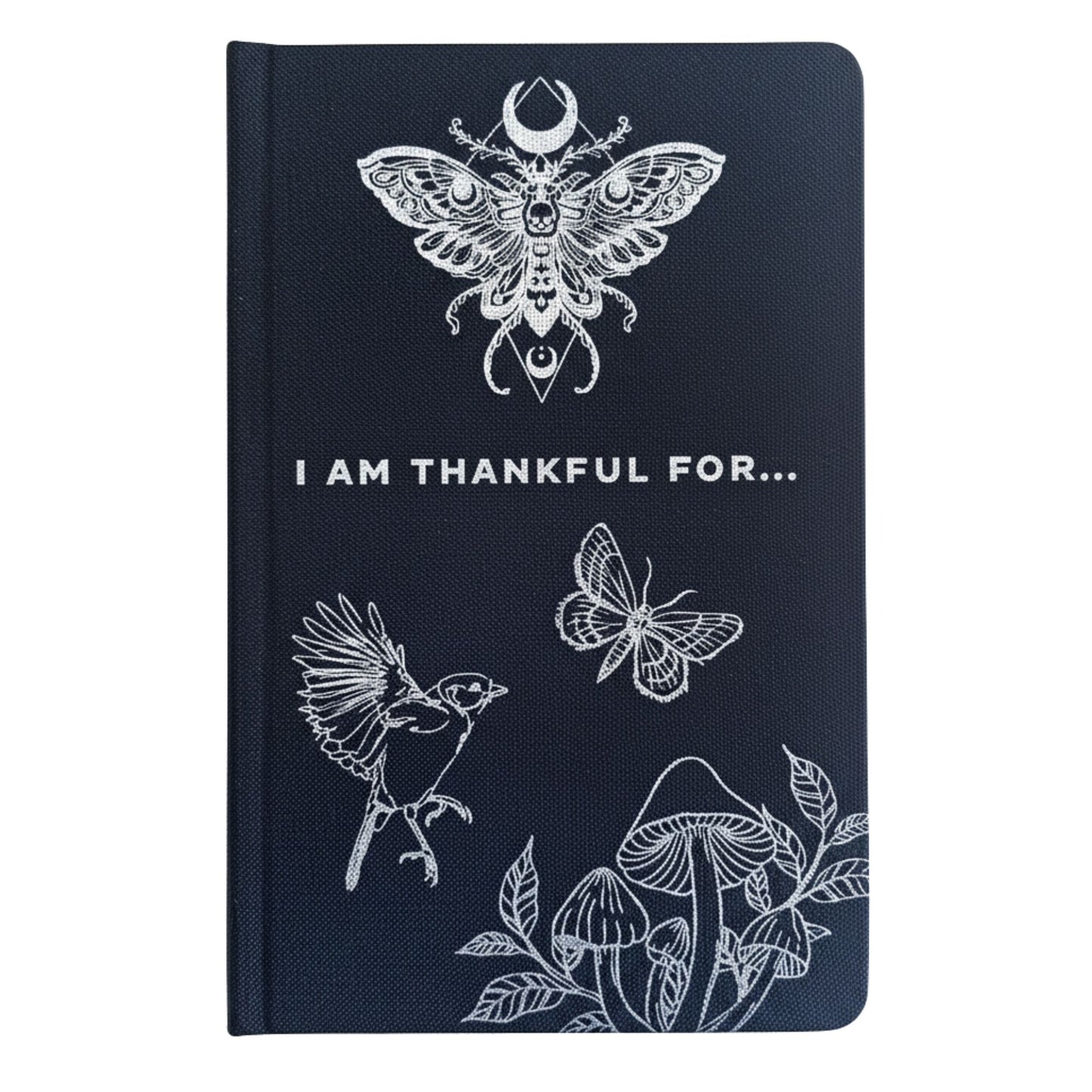 Black Gratitude Journal with Silver Lining - 120 pages - I am Thankful For
