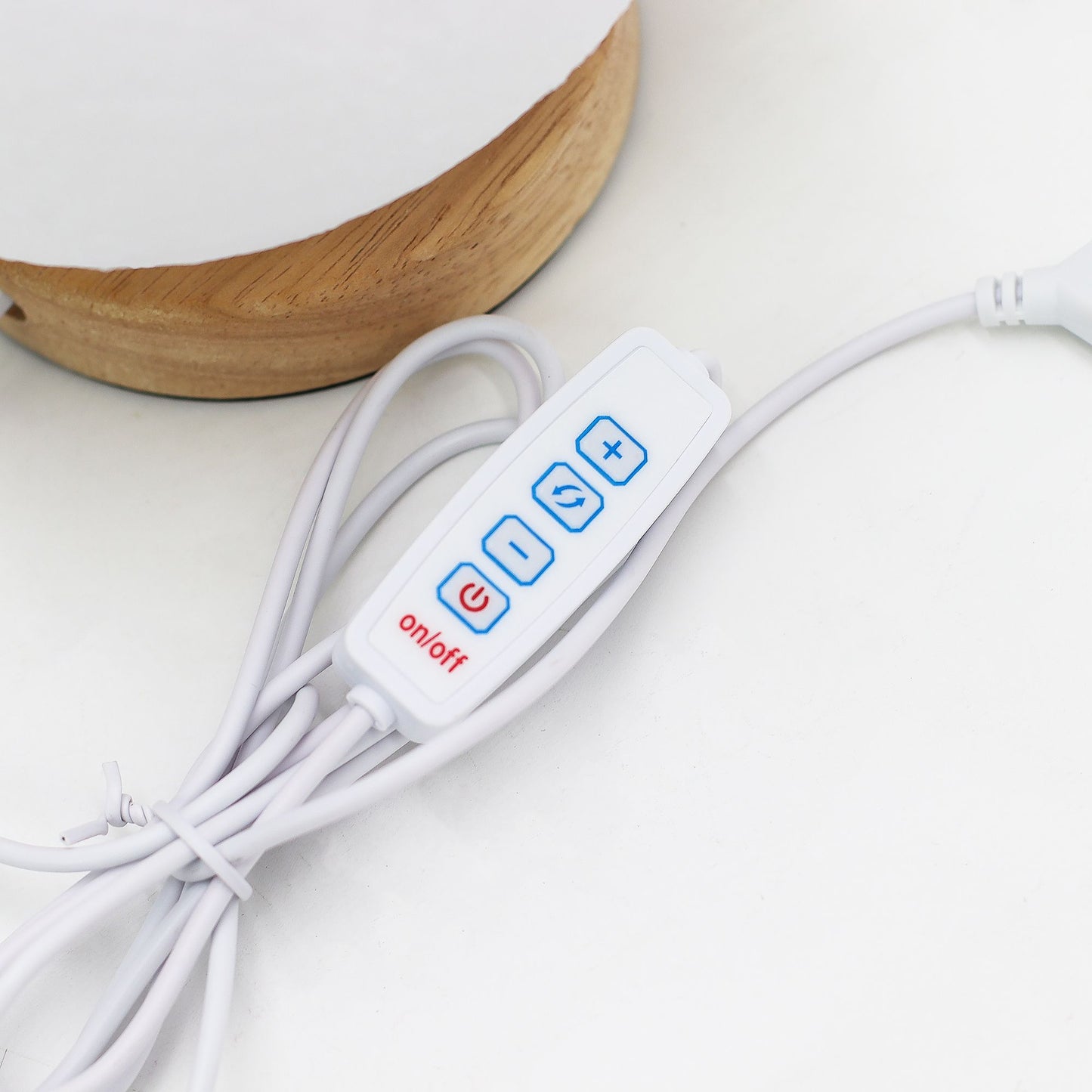 Soft Glow Wooden Base Night Lamp - Moon