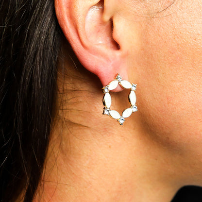 Pearl - Vintage Glass - Loop - Earrings