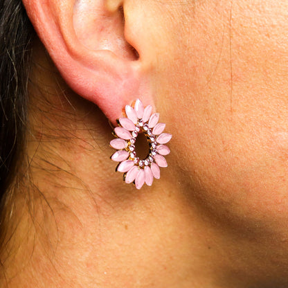 Soft Pink - Vintage Glass - Loop - Earrings