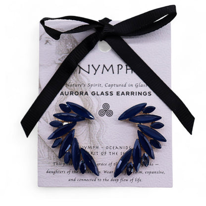 Royal Blue - Vintage Glass - Angel Wings - Earrings