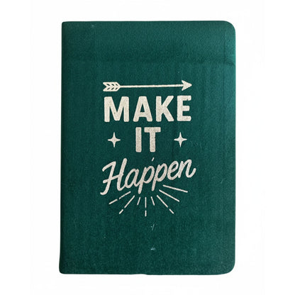 Dark Green Velvet Notebook - 80 pages - Make It Happen