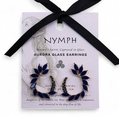 Royal Blue - Vintage Glass - Loop - Earrings