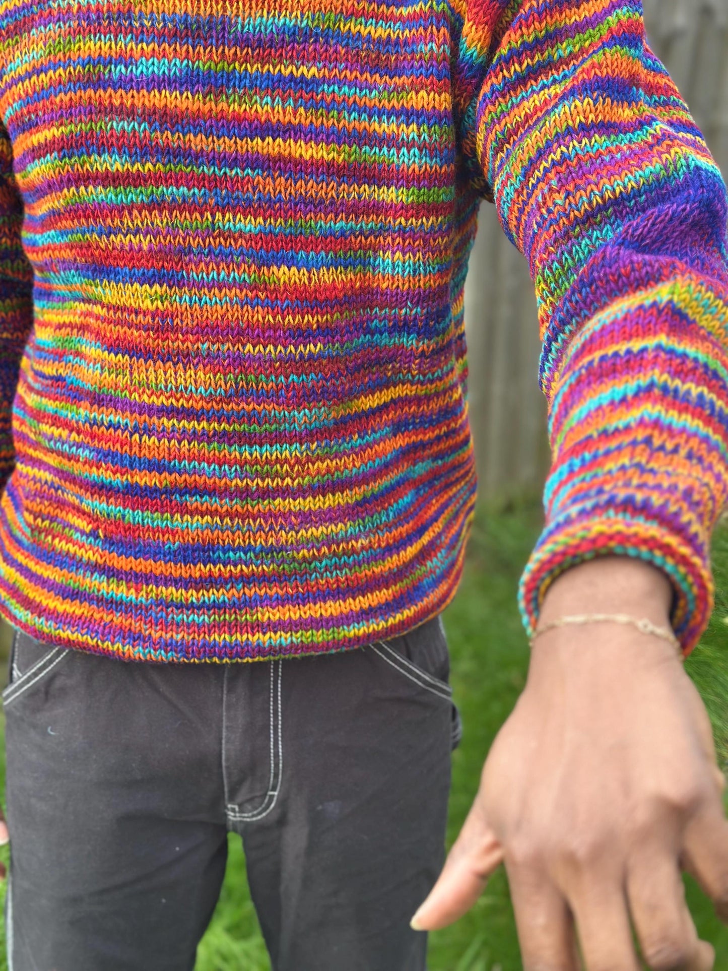 Handmade Organic Wool Knit Sweater - Unisex Winter Pullover