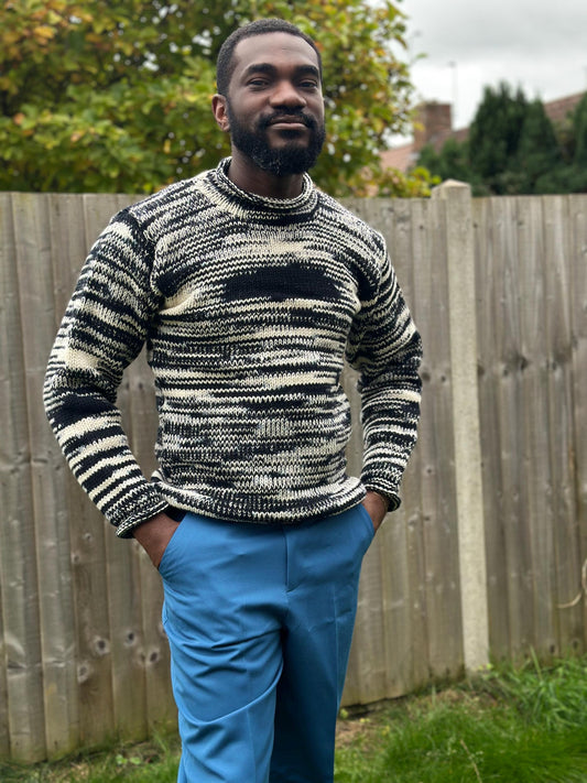 Handmade Organic Wool Knit Sweater - Unisex Winter Pullover