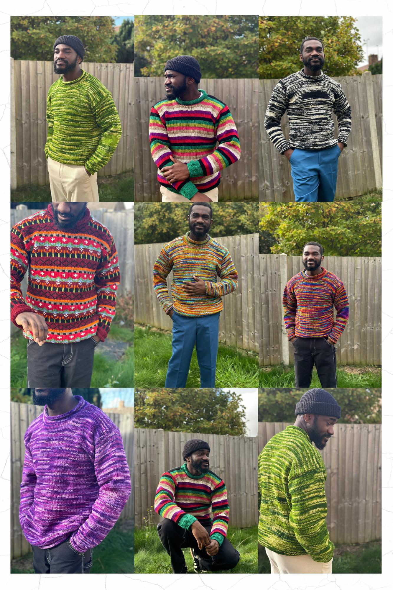 Handmade Organic Wool Knit Sweater - Unisex Winter Pullover