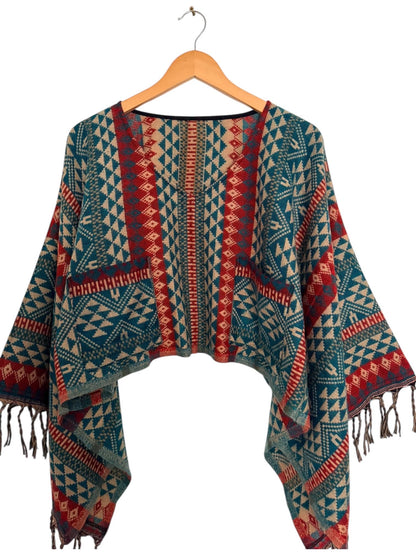 Boho Geometric Blouse | Vegan Cashmilon | Relaxed Fit | Long Sleeve Women Blouse | Hippie Style Top