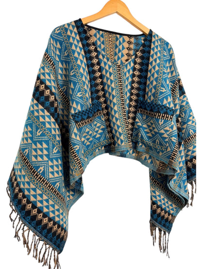 Boho Geometric Blouse | Vegan Cashmilon | Relaxed Fit | Long Sleeve Women Blouse | Hippie Style Top