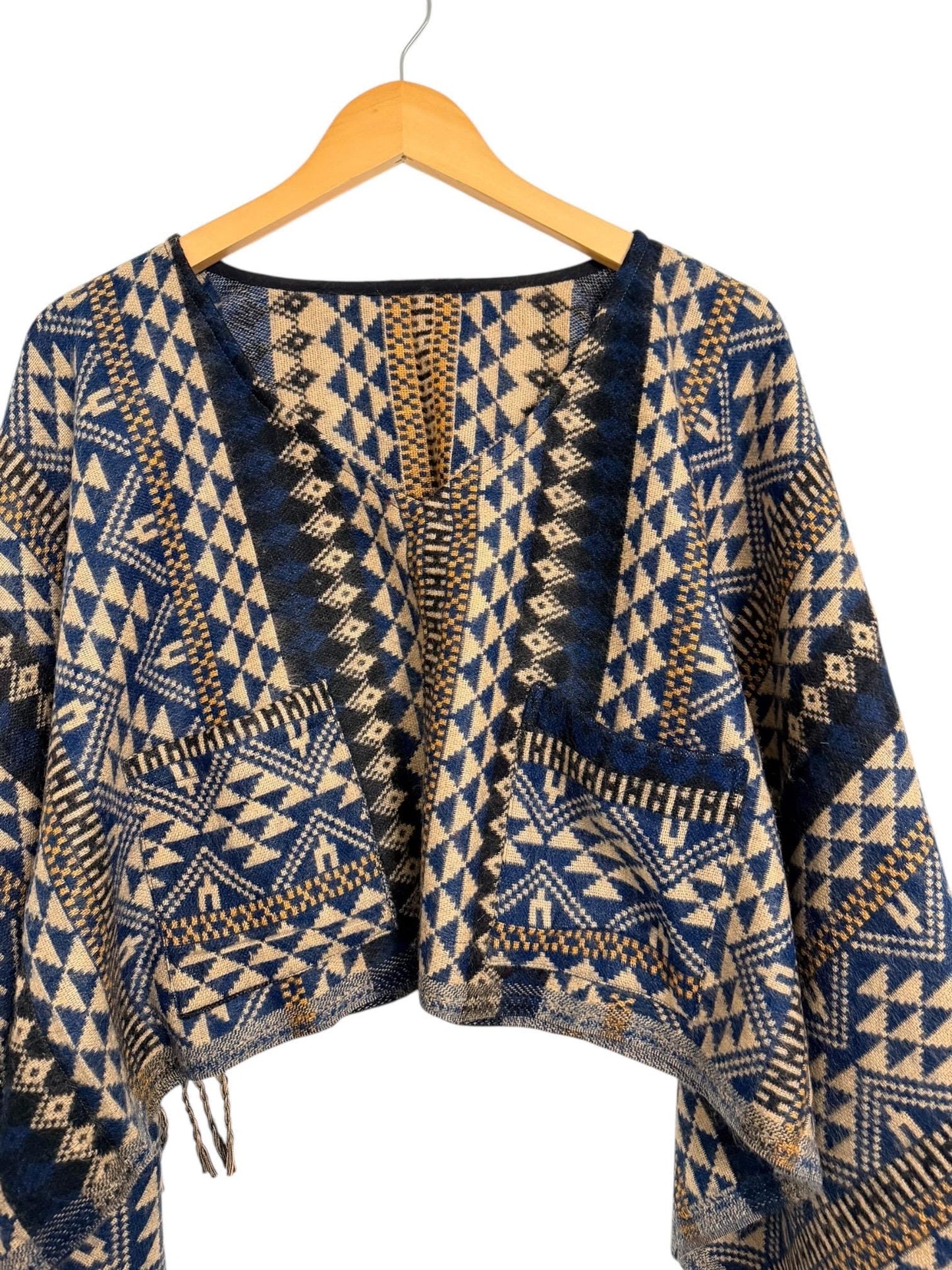 Boho Geometric Blouse | Vegan Cashmilon | Relaxed Fit | Long Sleeve Women Blouse | Hippie Style Top