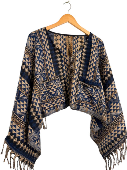Boho Geometric Blouse | Vegan Cashmilon | Relaxed Fit | Long Sleeve Women Blouse | Hippie Style Top