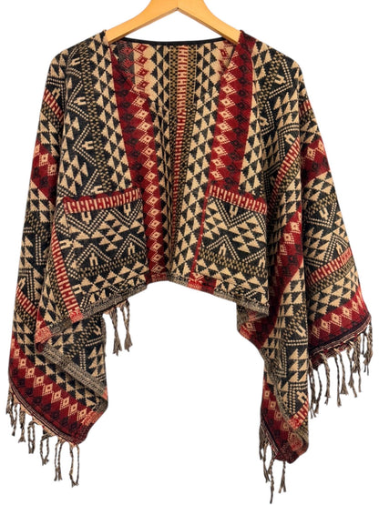 Boho Geometric Blouse | Vegan Cashmilon | Relaxed Fit | Long Sleeve Women Blouse | Hippie Style Top